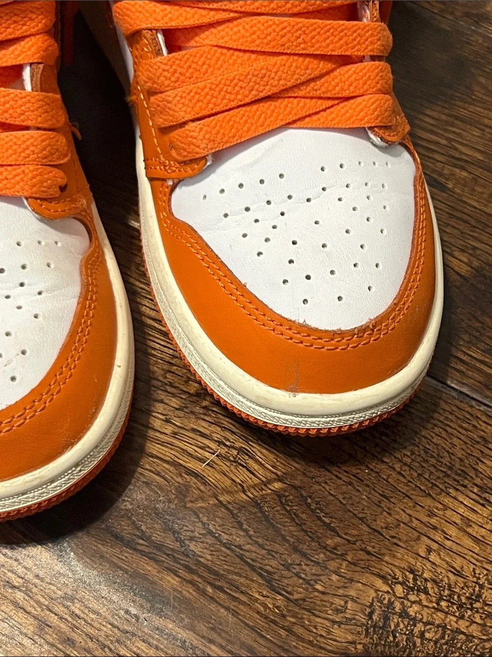 Nike Air Jordan 1 High Orange & White Basketball Sneakers